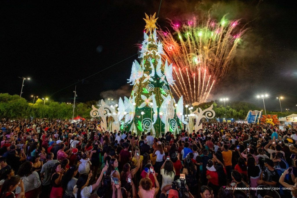Boa Vista ganha brilho especial com acendimento das Árvores de Natal&nbsp;gigantes