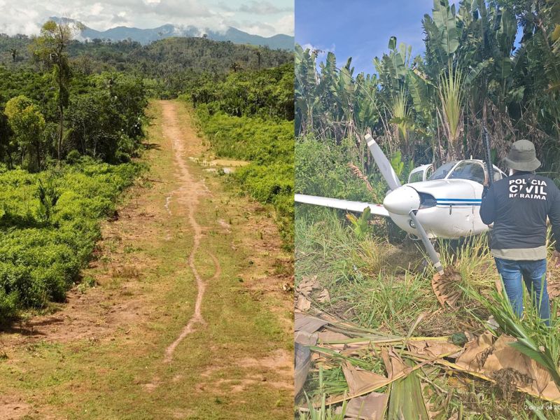 EM IRACEMA: Polícia Civil de Roraima apreende aeronave supostamente usada por grupo de&nbsp;traficantes