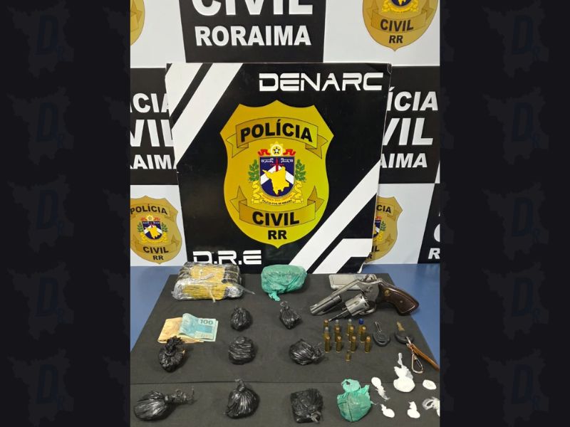 Polícia Civil de Roraima prende suspeito e apreende drogas e armas em ação contra o&nbsp;tráfico