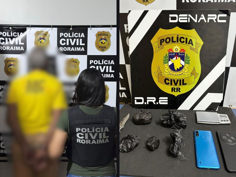 Polícia Civil prende homem com mais de meio quilo de cocaína em operação de combate ao tráfico em Boa&nbsp;Vista