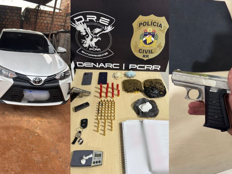 Polícia Civil prende suspeito que atuava com “delivery” do tráfico e apreende drogas, arma e munições em Boa&nbsp;Vista
