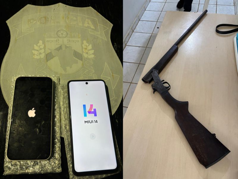 EM MUCAJAÍ: Polícia Civil apreende arma de fogo em cumprimento de mandado judicial e recupera celulares furtados